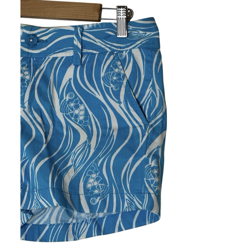 Lilly Pulitzer The Callahan Joe Fish‎ Shorts Women's Size 4 Blue & White Print - Picture 8 of 8